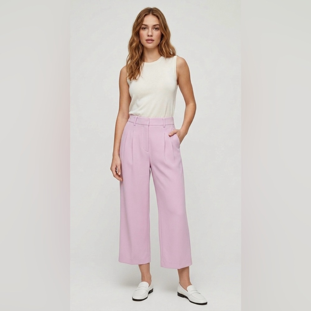 Wilfred Lilac Cropped Wide-Leg Trousers